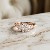 Radiant Lab Grown Diamond Vertex Three Stone Ring For Her