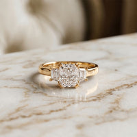 Radiant Lab Grown Diamond Vertex Three Stone Ring For Her