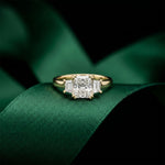 Radiant Lab Grown Diamond Vertex Three Stone Ring For Her