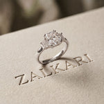 Radiant Lab Grown Diamond Vertex Three Stone Ring For Her