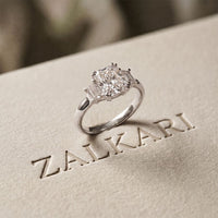 Radiant Lab Grown Diamond Vertex Three Stone Ring For Her