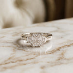 Radiant Lab Grown Diamond Vertex Three Stone Ring For Her