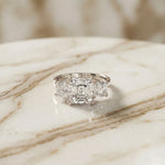 Emerald &  Square Lab Grown Diamond Meridian Three Stone Ring For Her