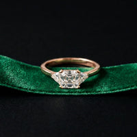 Triora Asscher Lab Grown Diamond Three Stone Ring For Her