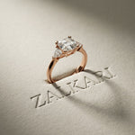 Triora Asscher Lab Grown Diamond Three Stone Ring For Her