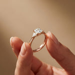 Triora Asscher Lab Grown Diamond Three Stone Ring For Her