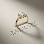Triora Asscher Lab Grown Diamond Three Stone Ring For Her