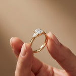 Triora Asscher Lab Grown Diamond Three Stone Ring For Her