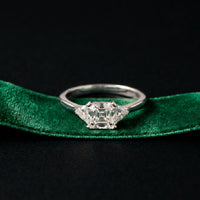 Triora Asscher Lab Grown Diamond Three Stone Ring For Her