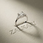 Triora Asscher Lab Grown Diamond Three Stone Ring For Her