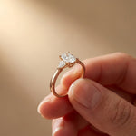 Cushion Lab Grown Diamond Lyriana Three Stone Ring For Her