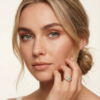 Cushion Lab Grown Diamond Lyriana Three Stone Ring For Her
