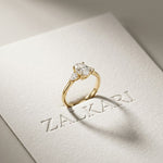 Cushion Lab Grown Diamond Lyriana Three Stone Ring For Her