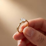 Cushion Lab Grown Diamond Lyriana Three Stone Ring For Her