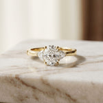 Cushion Lab Grown Diamond Lyriana Three Stone Ring For Her