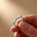 Cushion Lab Grown Diamond Lyriana Three Stone Ring For Her