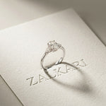 Cushion Lab Grown Diamond Lyriana Three Stone Ring For Her