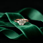 Trivelle Emerald Lab Grown Diamond Three Stone Ring For Her