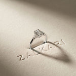 Trivelle Emerald Lab Grown Diamond Three Stone Ring For Her