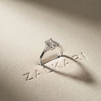 Trivelle Emerald Lab Grown Diamond Three Stone Ring For Her