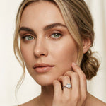 Trivelle Emerald Lab Grown Diamond Three Stone Ring For Her