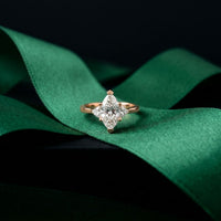 Marquise Lab Grown Diamond Whisper Three Stone Ring For Her