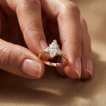 Marquise Lab Grown Diamond Whisper Three Stone Ring For Her