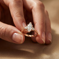 Marquise Lab Grown Diamond Whisper Three Stone Ring For Her