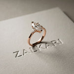 Marquise Lab Grown Diamond Whisper Three Stone Ring For Her