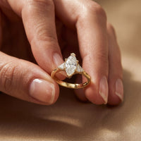 Marquise Lab Grown Diamond Whisper Three Stone Ring For Her