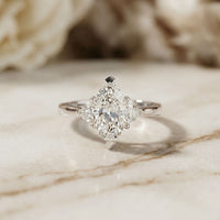 Marquise Lab Grown Diamond Whisper Three Stone Ring For Her