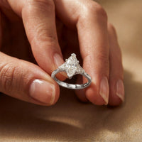 Marquise Lab Grown Diamond Whisper Three Stone Ring For Her