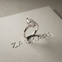 Marquise Lab Grown Diamond Whisper Three Stone Ring For Her