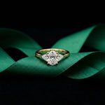 Oval Crest Lab Grown Diamond Three Stone Ring For Her