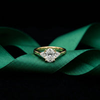 Oval Crest Lab Grown Diamond Three Stone Ring For Her