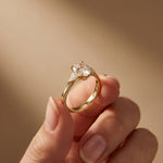 Oval Crest Lab Grown Diamond Three Stone Ring For Her