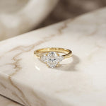 Oval Crest Lab Grown Diamond Three Stone Ring For Her