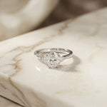 Oval Crest Lab Grown Diamond Three Stone Ring For Her