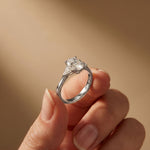 Oval Crest Lab Grown Diamond Three Stone Ring For Her