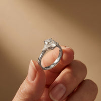 Oval Crest Lab Grown Diamond Three Stone Ring For Her