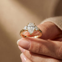 1.30CTW Pearlune Lab Grown Diamond Three Stone Ring For Her
