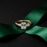 1.4CTW Emerald Arcadia Lab Grown Diamond Three Stone Ring For Her