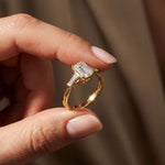 1.4CTW Emerald Arcadia Lab Grown Diamond Three Stone Ring For Her