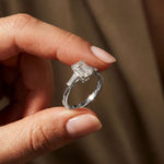 1.4CTW Emerald Arcadia Lab Grown Diamond Three Stone Ring For Her