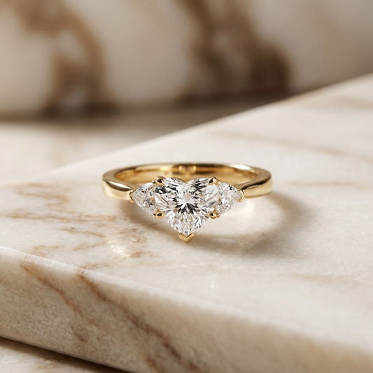 1.40CTW Heartelle Lab Grown Diamond Three Stone Ring For Her