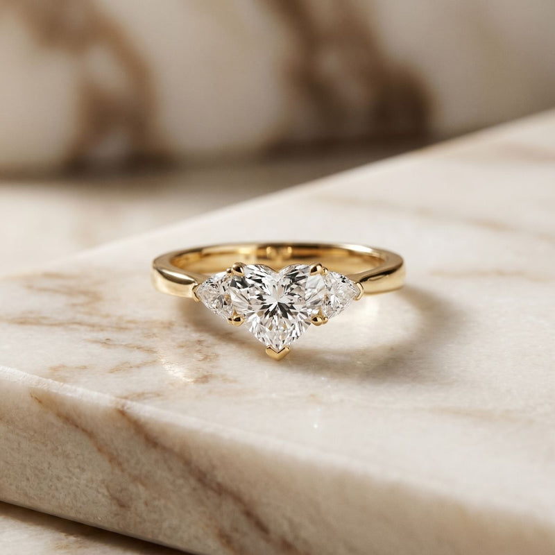 1.40CTW Heartelle Lab Grown Diamond Three Stone Ring For Her