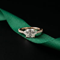 2CTW Elaris Asscher Lab Grown Three Stone Diamond Ring For Her