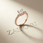 2CTW Elaris Asscher Lab Grown Three Stone Diamond Ring For Her