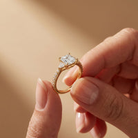 2CTW Elaris Asscher Lab Grown Three Stone Diamond Ring For Her