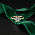 2CTW Emerald Lab Grown Diamond Three Stone Caelora Ring